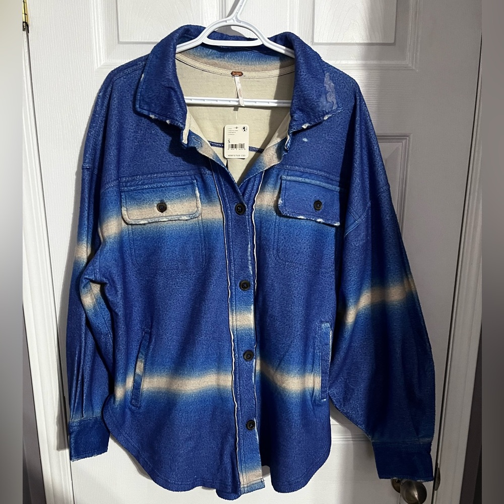 Free People | Ruby Shacket Oversized *Deep Sea Combo